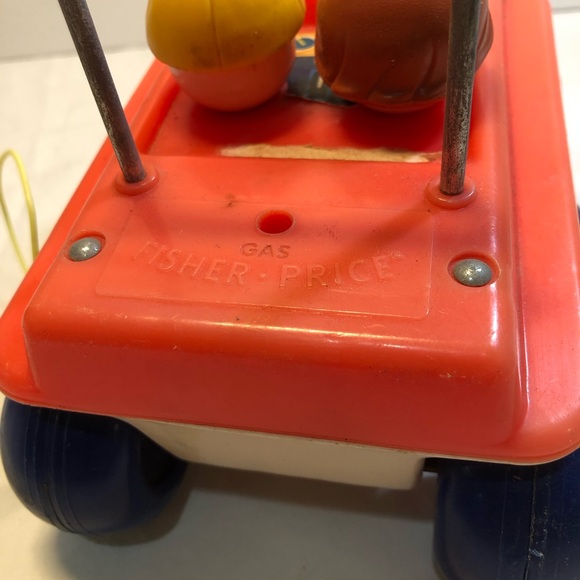 Fisher Price Bouncing Buggy 1973 Vintage Red White #122 Pull Toy Kids Made in US - Picture 5 of 12